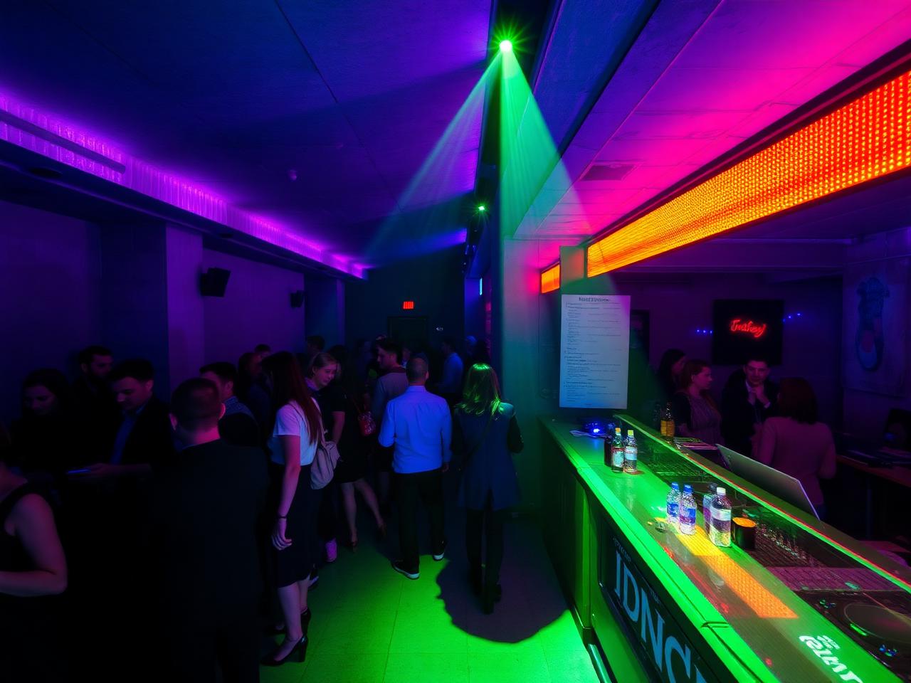 Uebel und Gefährlich nightclub Hamburg refined techno club interior in converted bunker with atmospheric purple and amber LED lighting and concrete walls