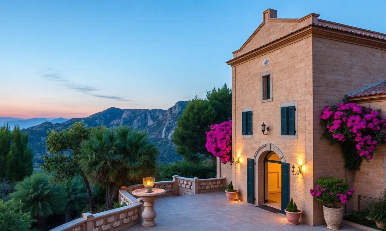 Belmond La Residencia Deia Mallorca grand 16th century manor house in Tramuntana with stone facade, lavender gardens and warm Mediterranean light