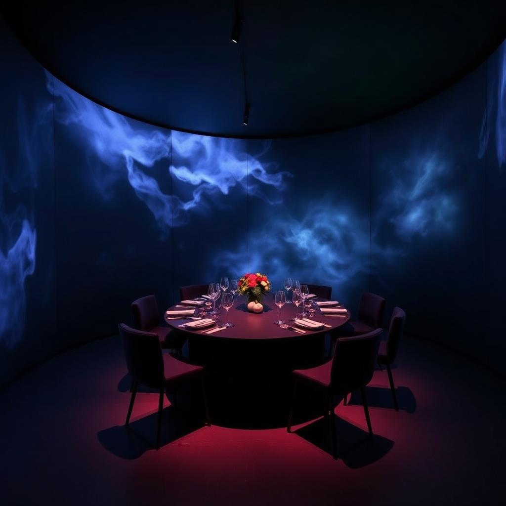 Ultraviolet by Paul Pairet immersive fine dining room in Shanghai with a single intimate table for ten and projection-mapped walls