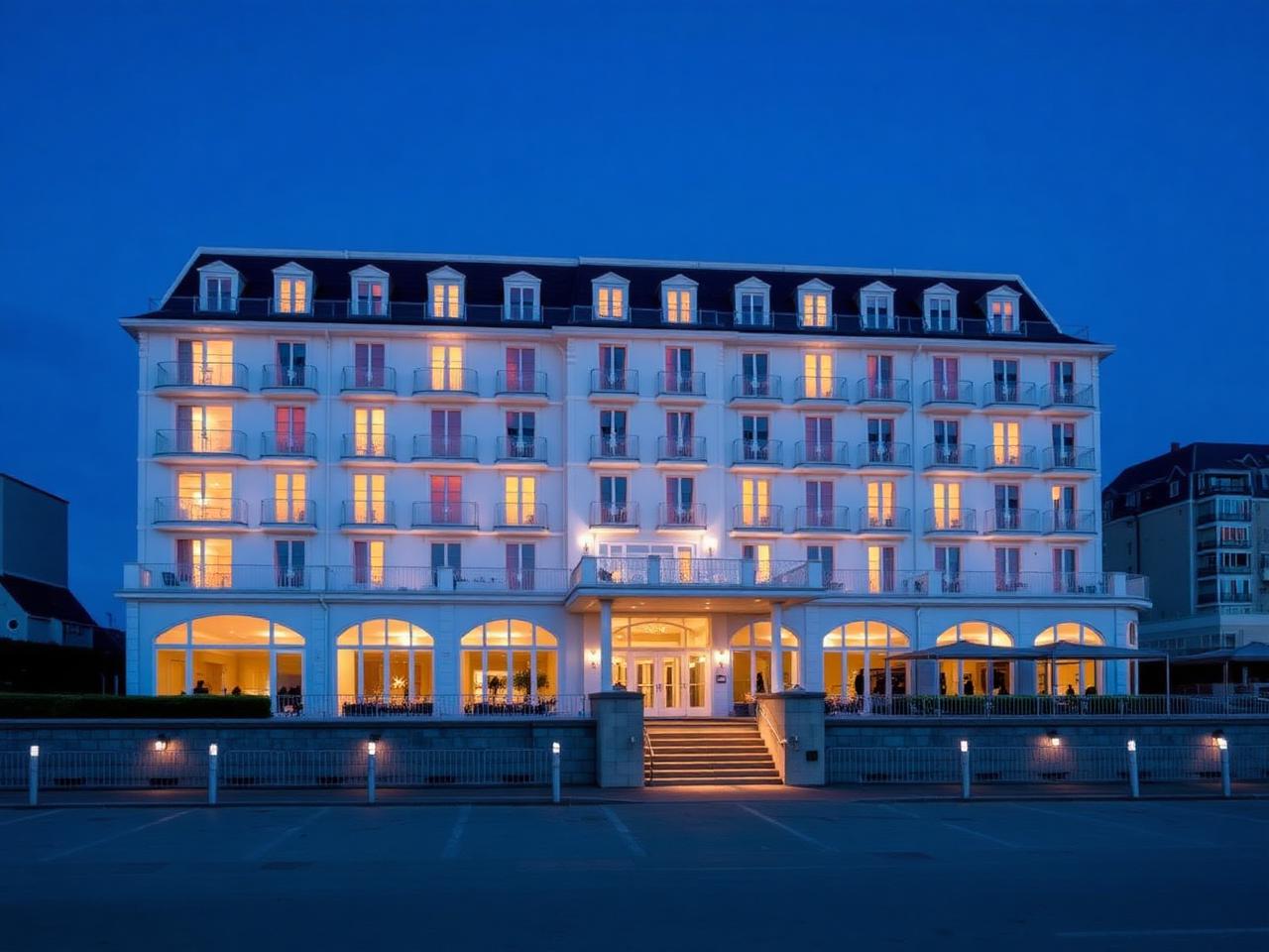 Palace Hotel Zandvoort historic seaside hotel exterior at golden hour